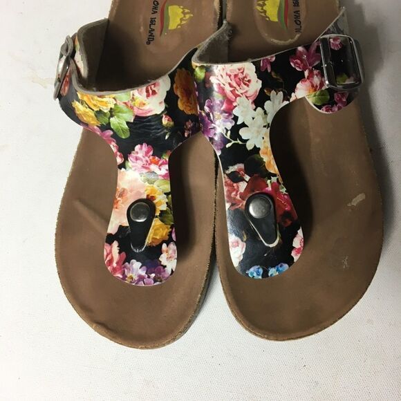 Aloha Island slip on flower prints sandals size 12 - Picture 4 of 9